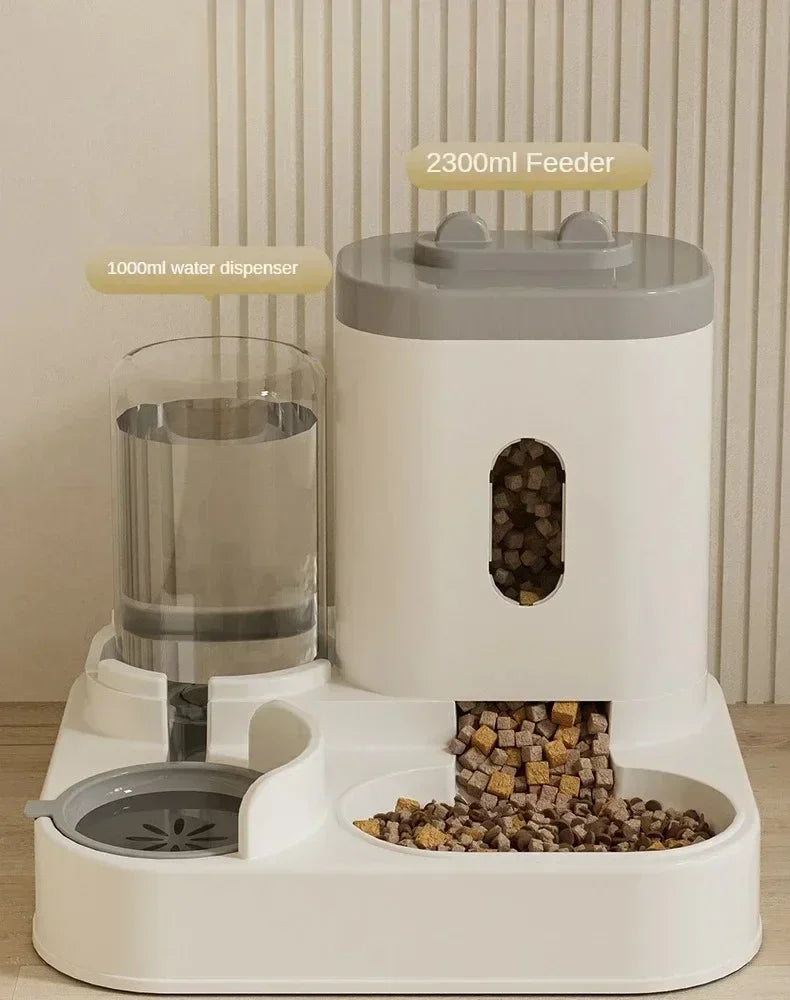 Automatic Pet Feeder With Water Fountain For Dogs And Cats