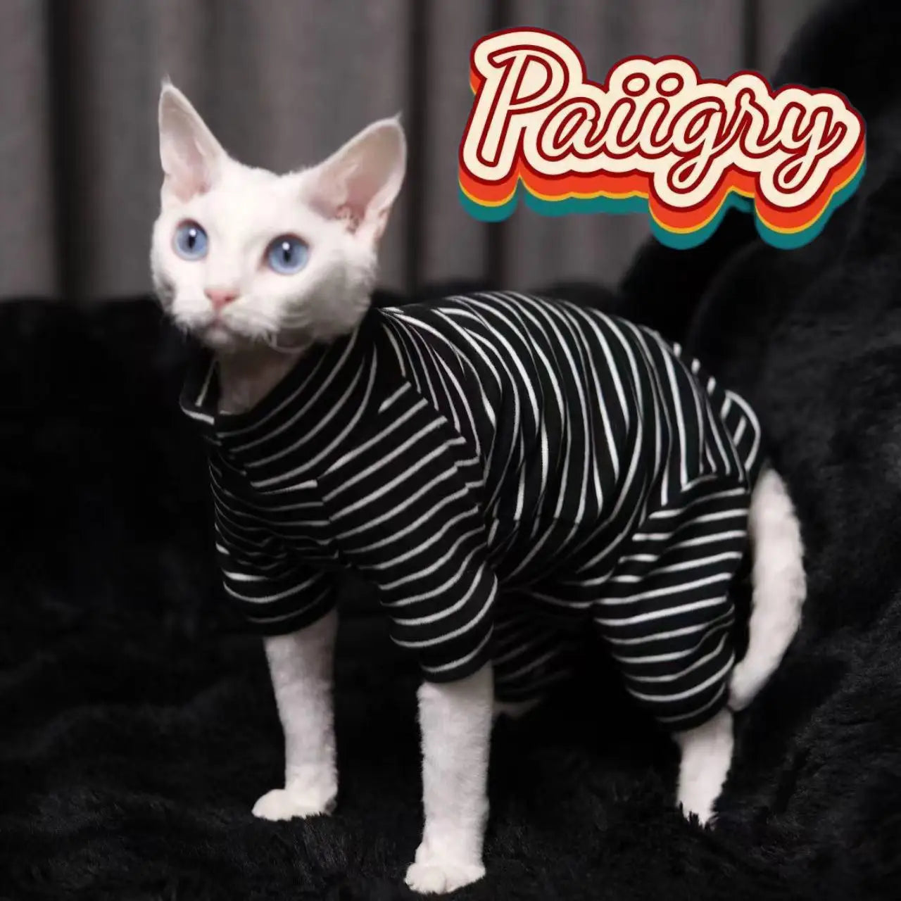 Sphynx Hairless Cat Vests Striped Fashion Pet Clothing