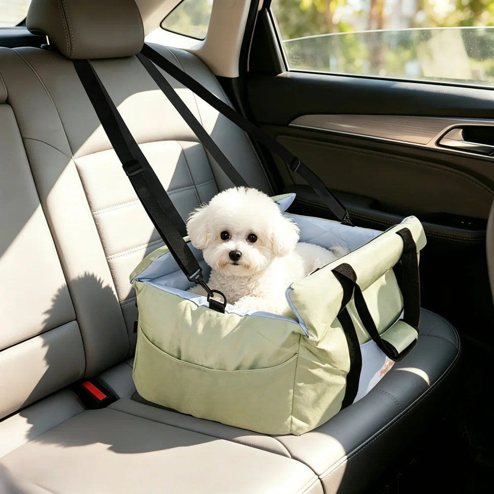 Borwart Portable Dog Booster Seat With Safety Belt And Cover
