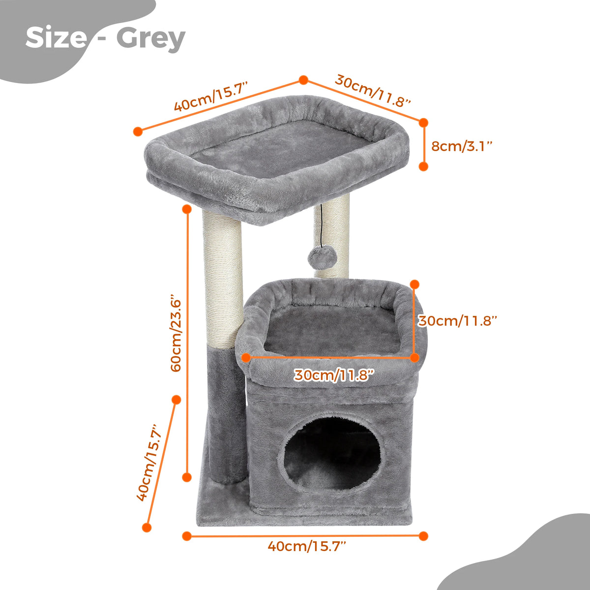 PAWZ Road Cat Tree With Sisal Posts And Cozy Condo