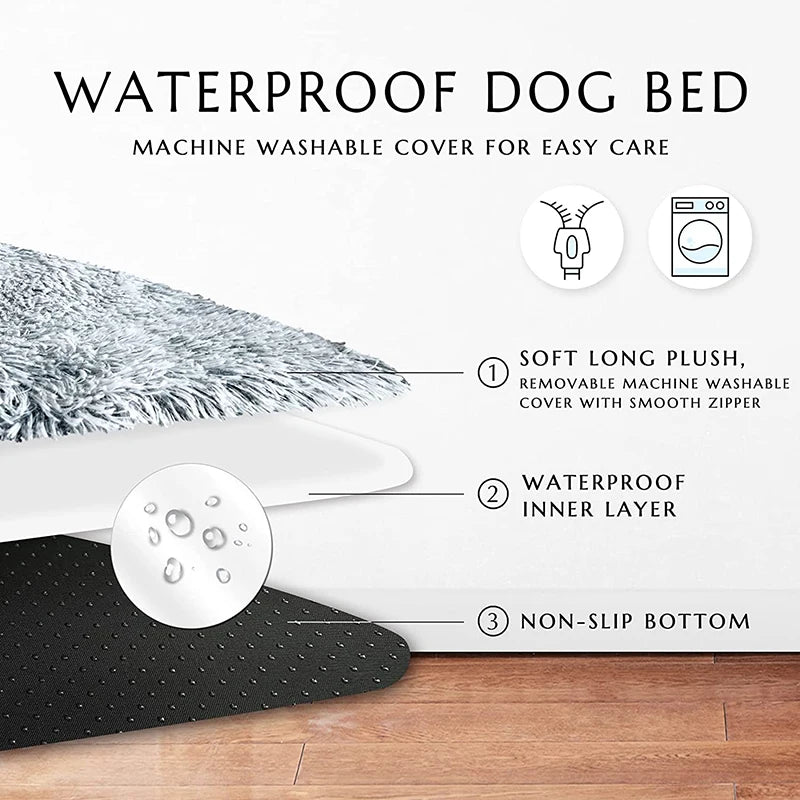 Plush Dog Bed Mat For Pets Removable Washable Cover