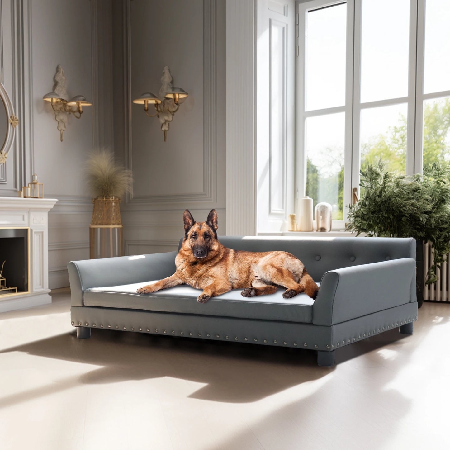BINGOPAW Rectangle Elevated Dog Bed Durable Sofa
