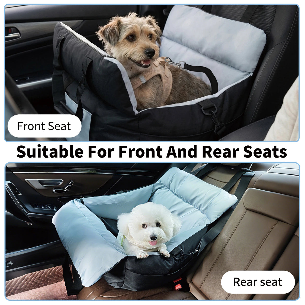 Borwart Portable Dog Booster Seat With Safety Belt And Cover