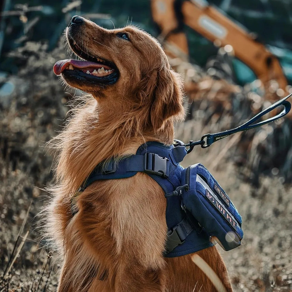 No Pull Tactical Dog Harness Vest With Hook And Loop Panels Adjustable