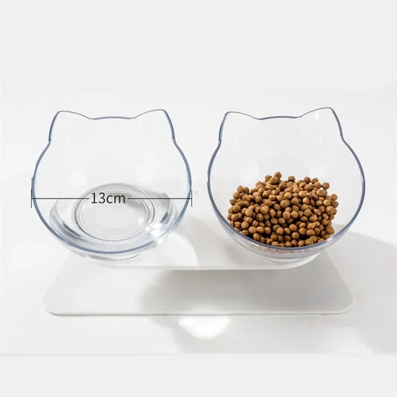 Non Slip Double Cat Bowl With Stand Feeding Water Bowl