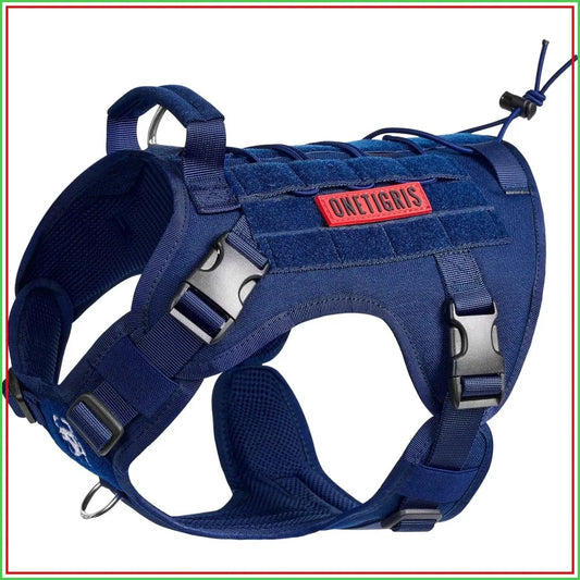 No Pull Tactical Dog Harness Vest With Hook And Loop Panels Adjustable