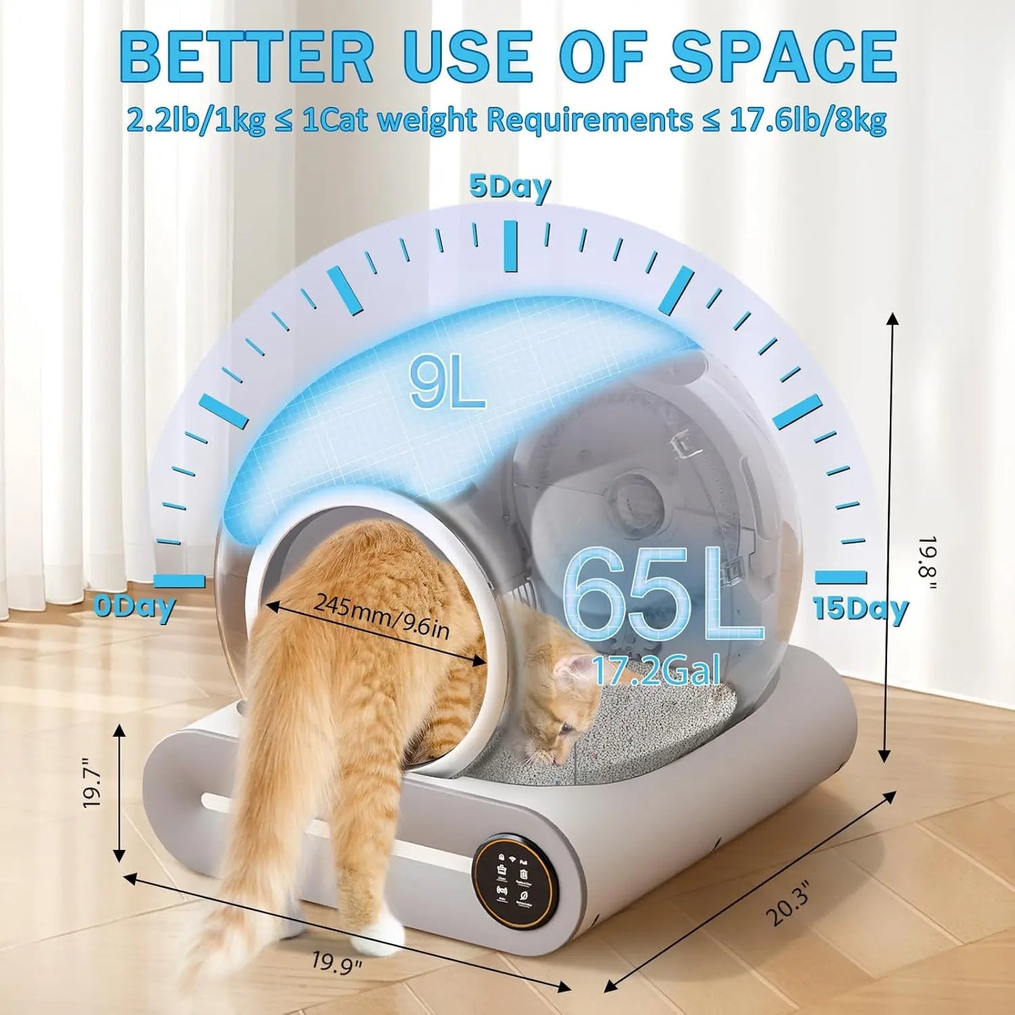 Self Cleaning Cat Litter Box Automatic Robot for Multiple Cats