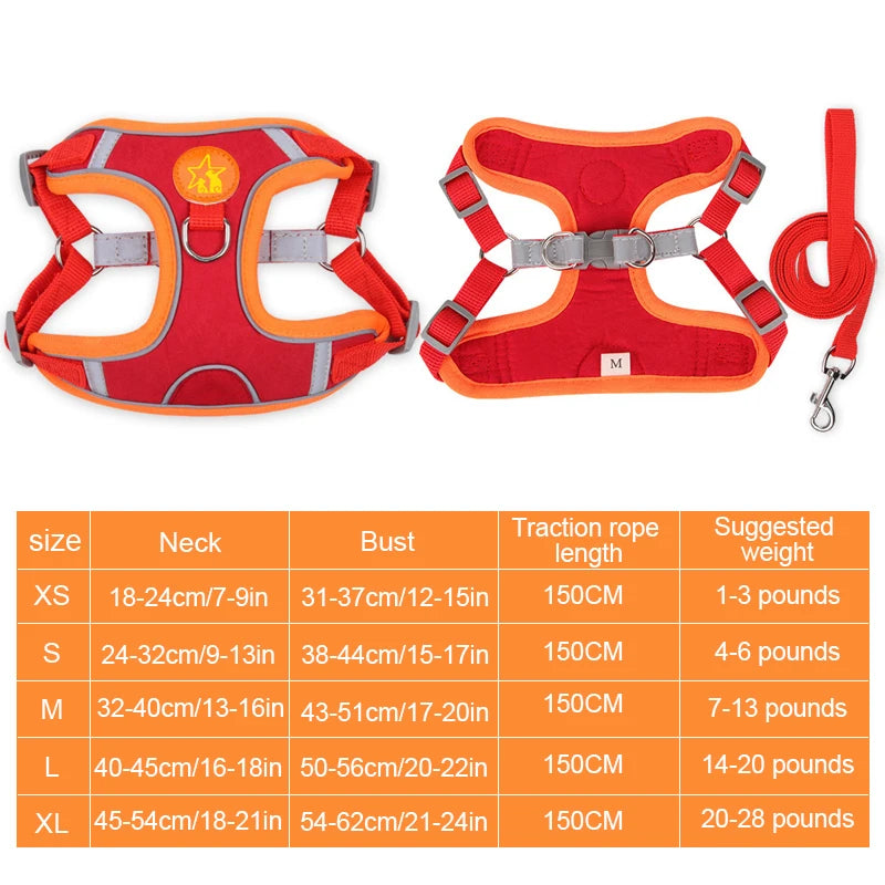 Nylon Reflective Dog Harness Vest Soft Mesh Breathable