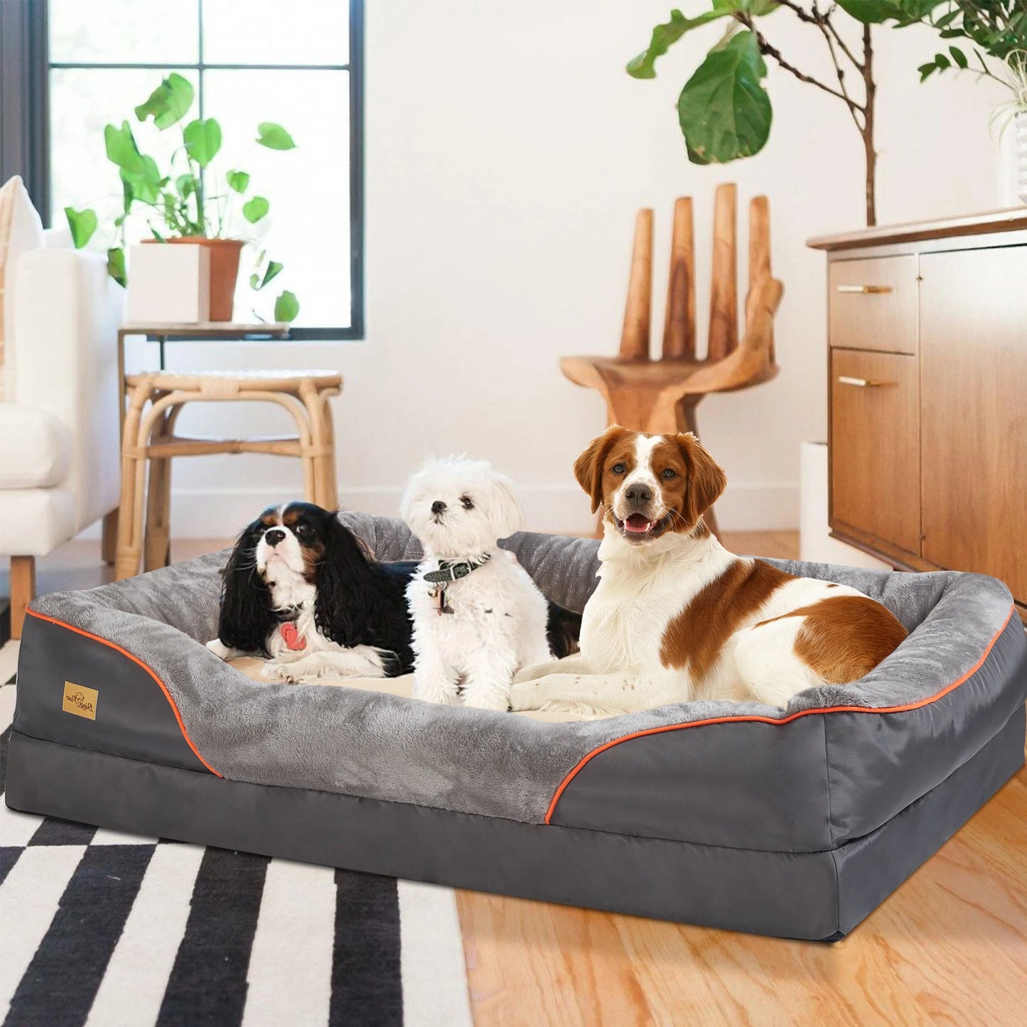 BINGOPAW Dog Bed Removable Washable Cover Anti Allergy Fleece Waterproof