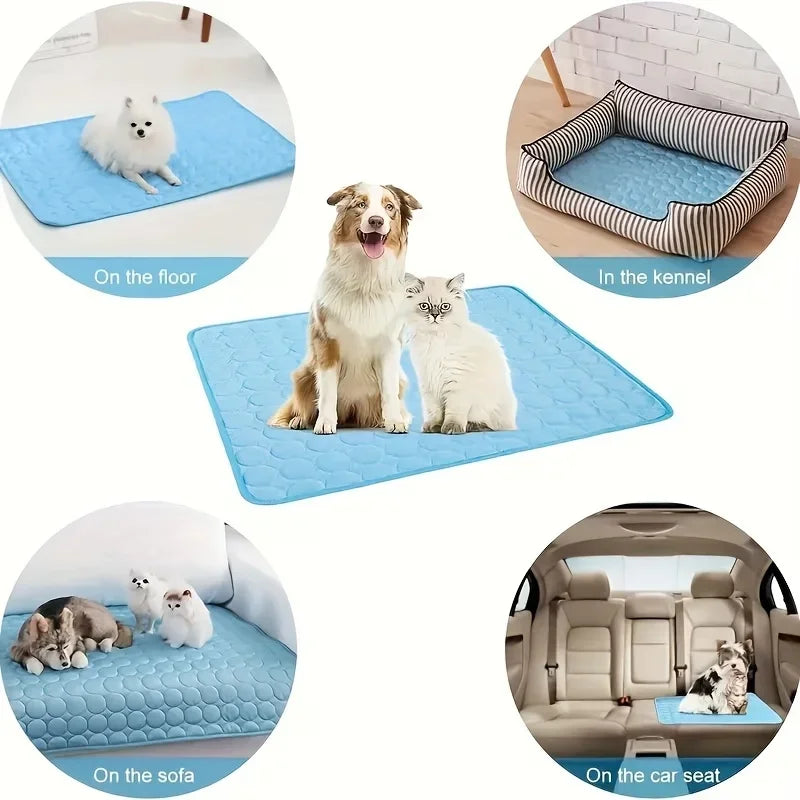 Summer Cooling Pet Mat Water Absorption Portable Gel Sleeping Pad For Dogs