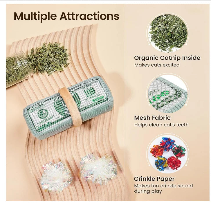 Interactive Catnip Suede Chew Toys for Indoor Cats