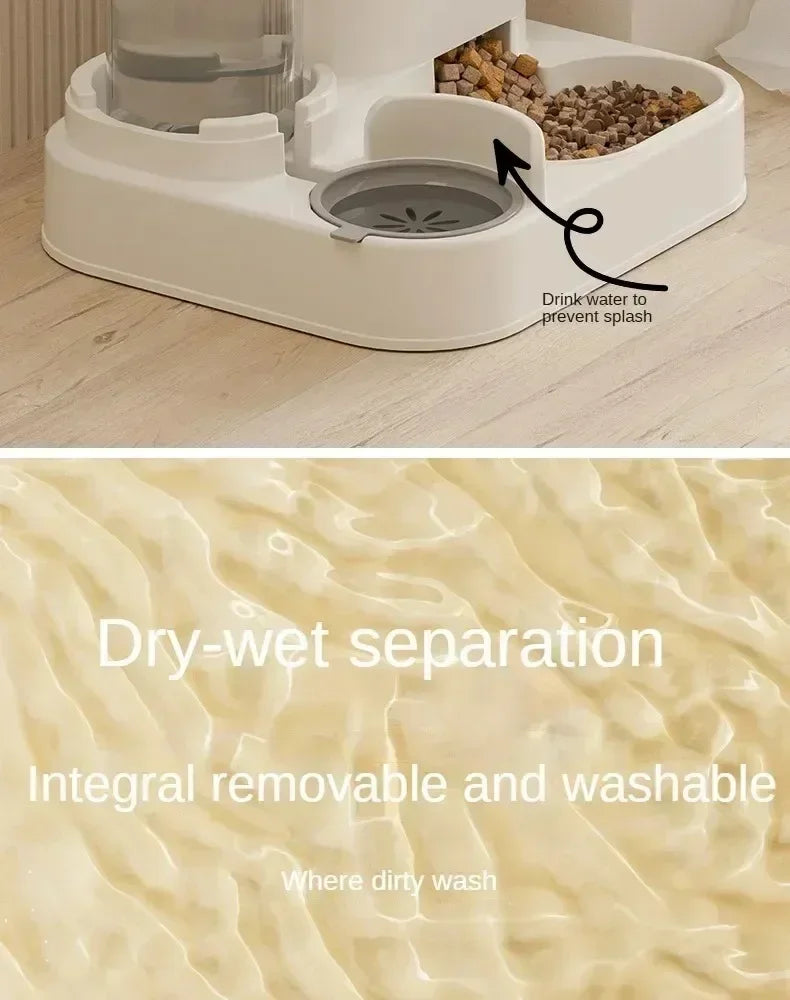 Automatic Pet Feeder With Water Fountain For Dogs And Cats