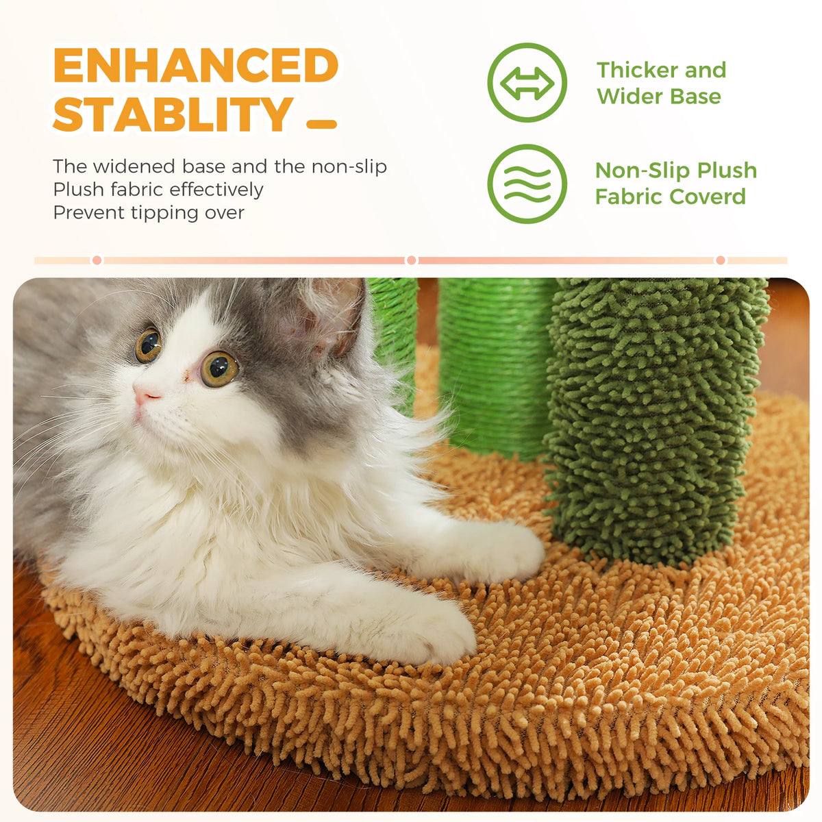 PEQULTI Cactus Cat Tree with Condo, Hammock and Scratching Post