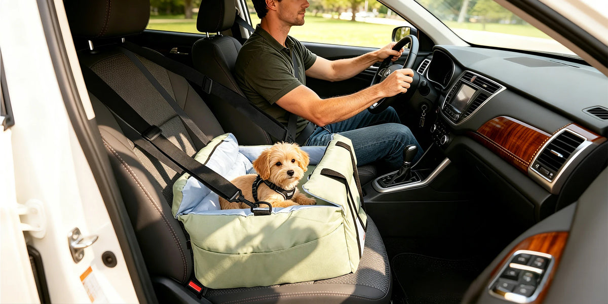 Borwart Portable Dog Booster Seat With Safety Belt And Cover