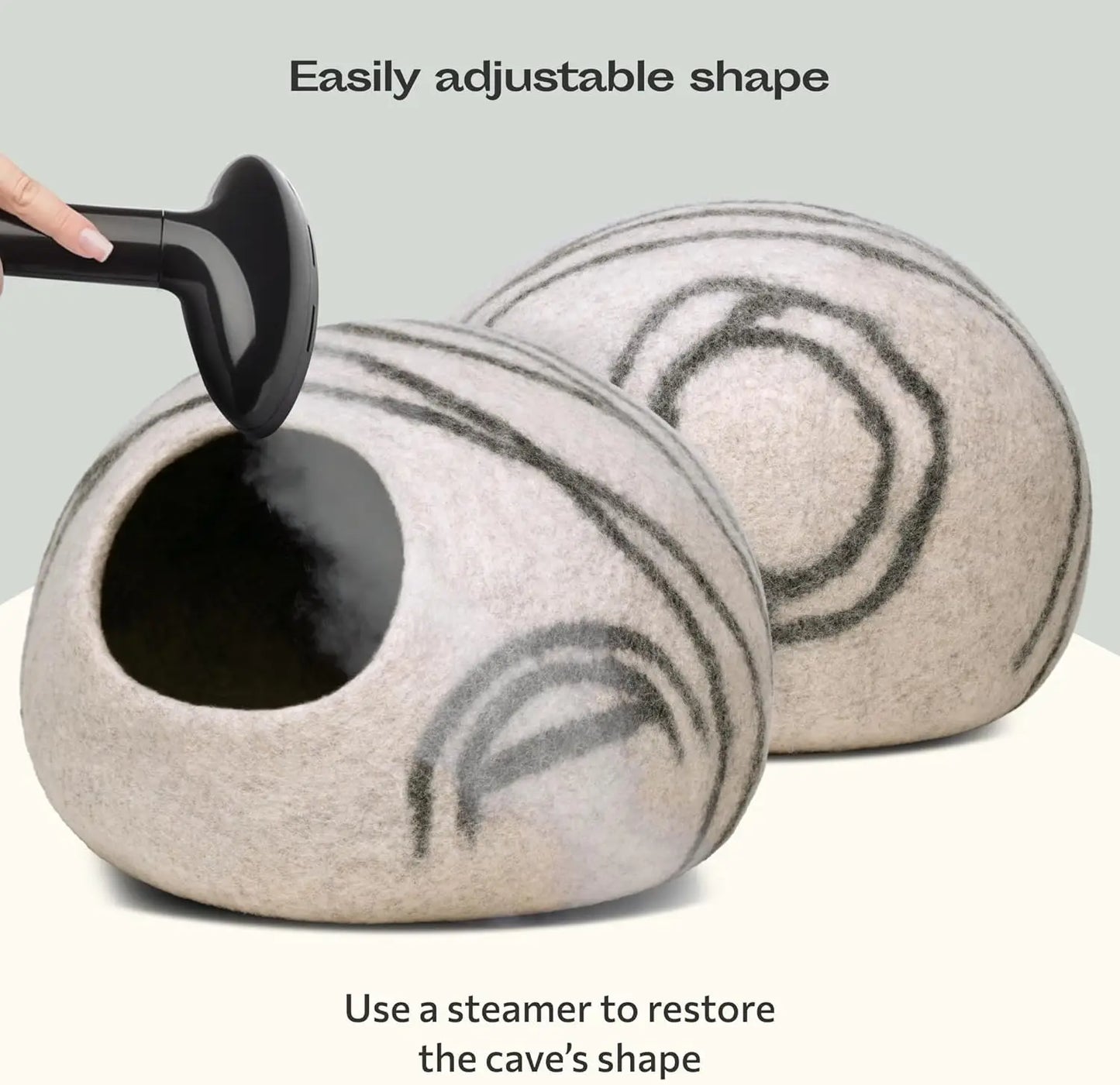 Cat Cave Premium Felt Cat Bed Indoor Cats Merino Wool