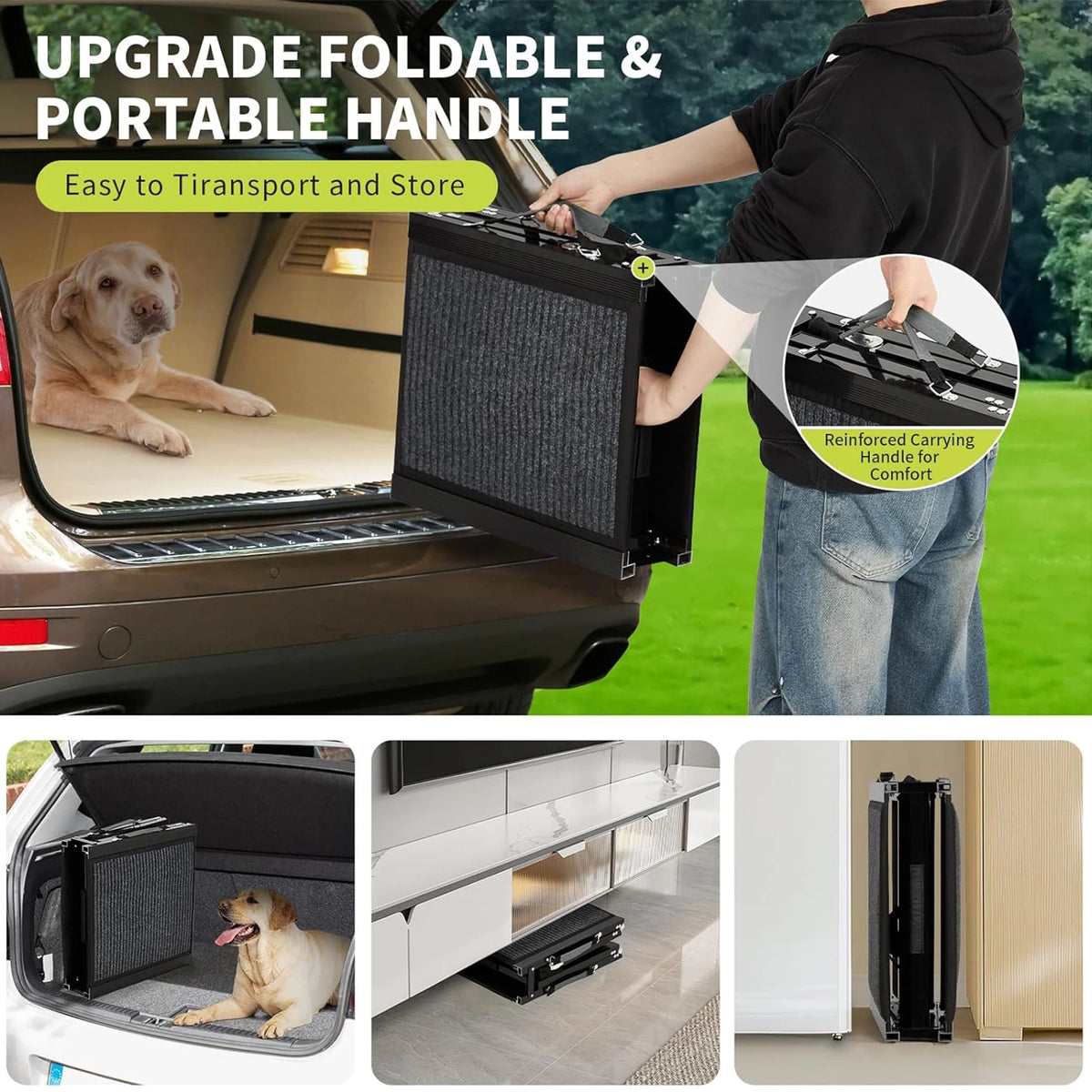 HiMISS Dog Door Folding Nonslip Pet Car Ramp for Dogs