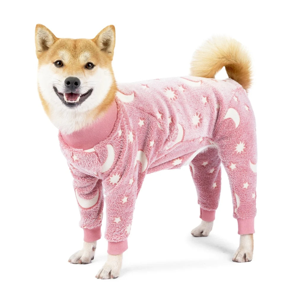 Winter Fleece Dog Pajamas Jumpsuit Costume For Pets