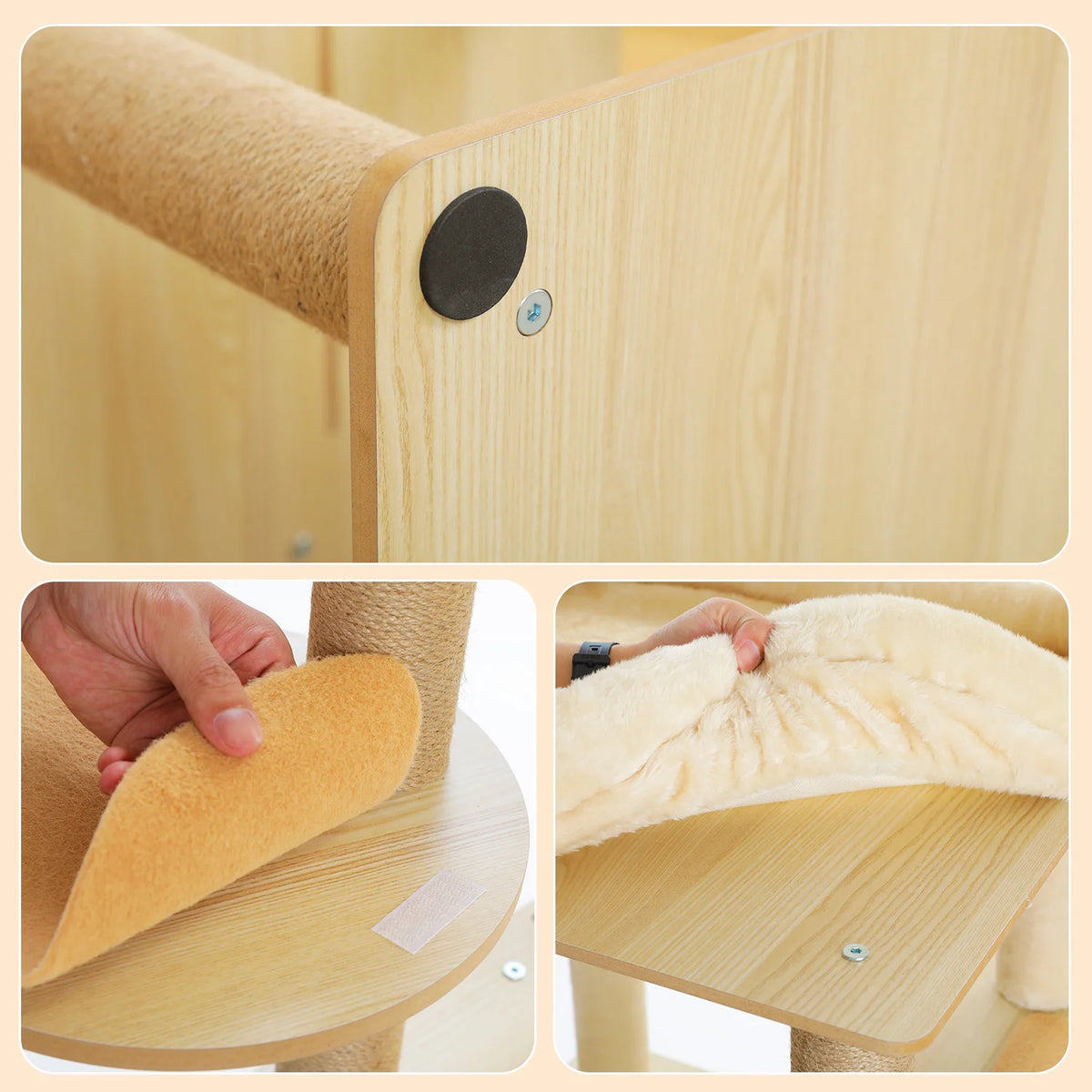 PawZ Home Multi-Level Cat Tree With Scratching Posts And Hammock