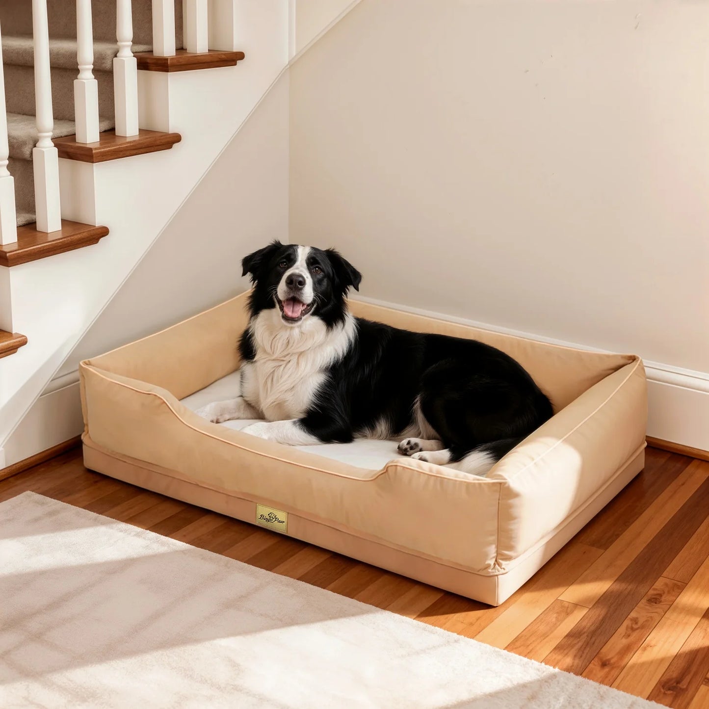 BINGOPAW Orthopedic Dog Bed Waterproof Foam Base Bolster