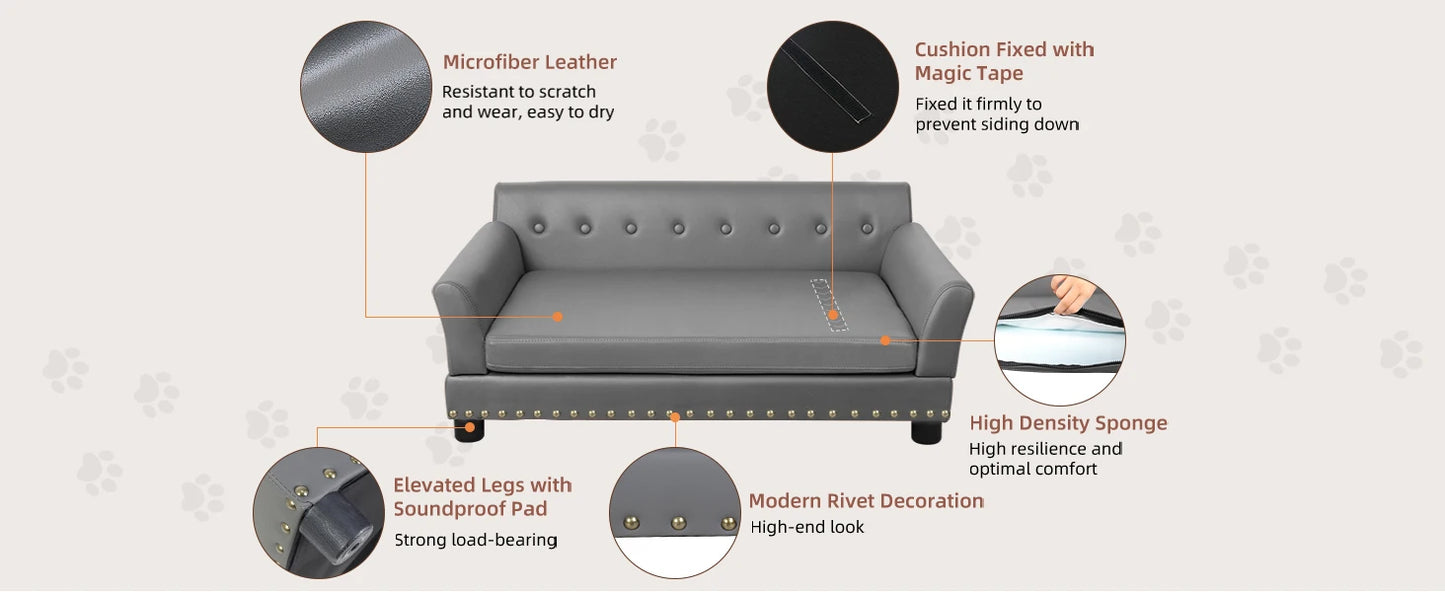 BINGOPAW Rectangle Elevated Dog Bed Durable Sofa