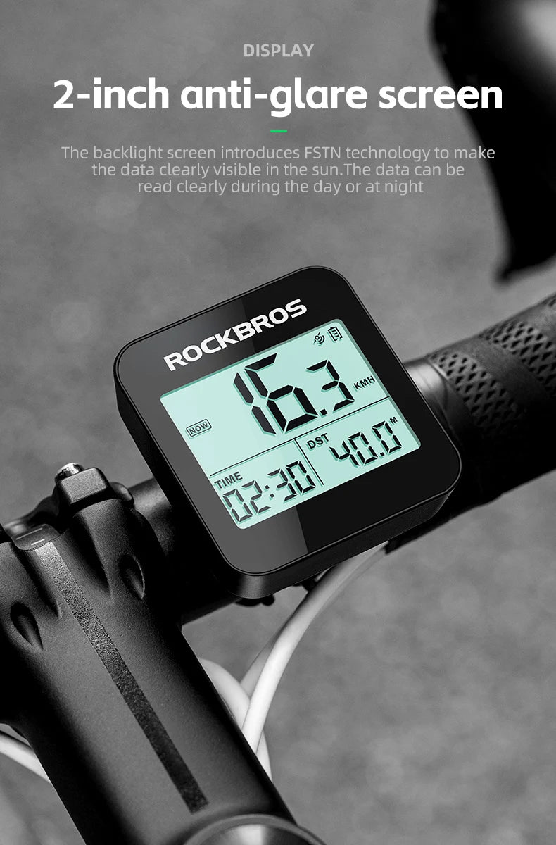 ROCKBROS GPS Bike Computer Speedometer Waterproof Wireless Cycling Odometer