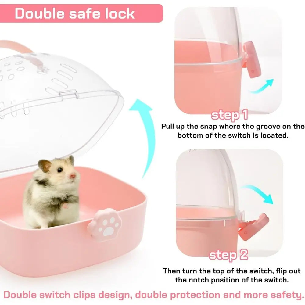 Hamster Carrier Cage Portable Small Animal Carrier With Water Bottle