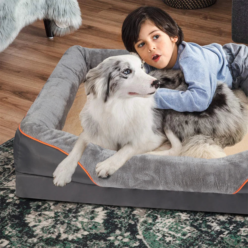 Borwart CN Orthopedic Memory Foam Dog Bed With Removable Cover