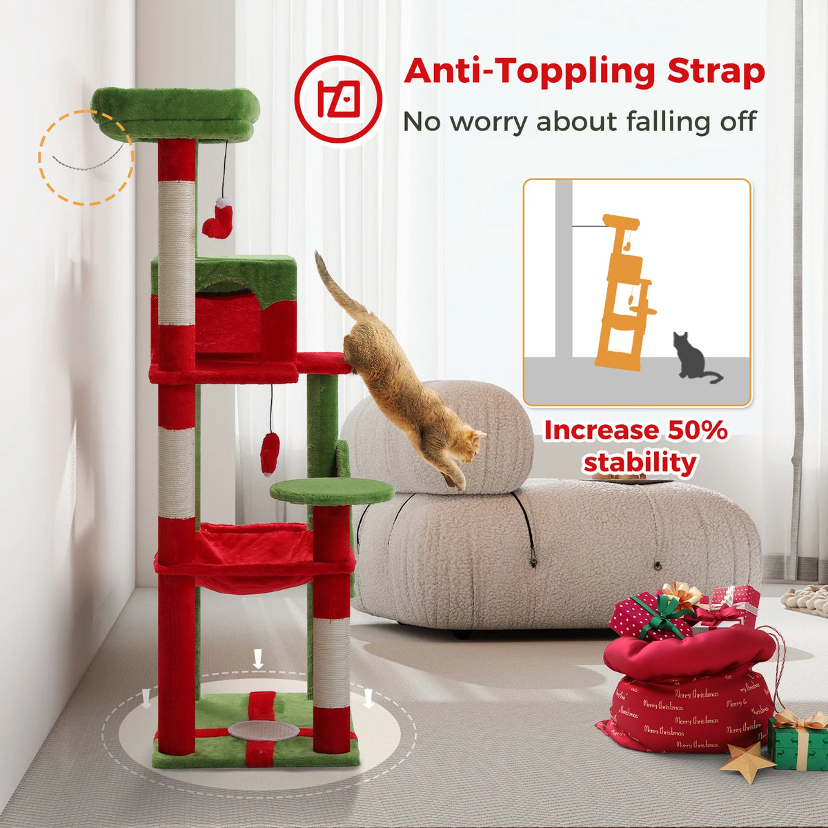 Pawz Road 5 Level Cat Tower For Large Cats Sisal Scratcher