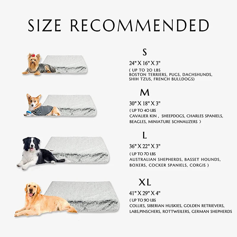 Plush Dog Bed Mat For Pets Removable Washable Cover