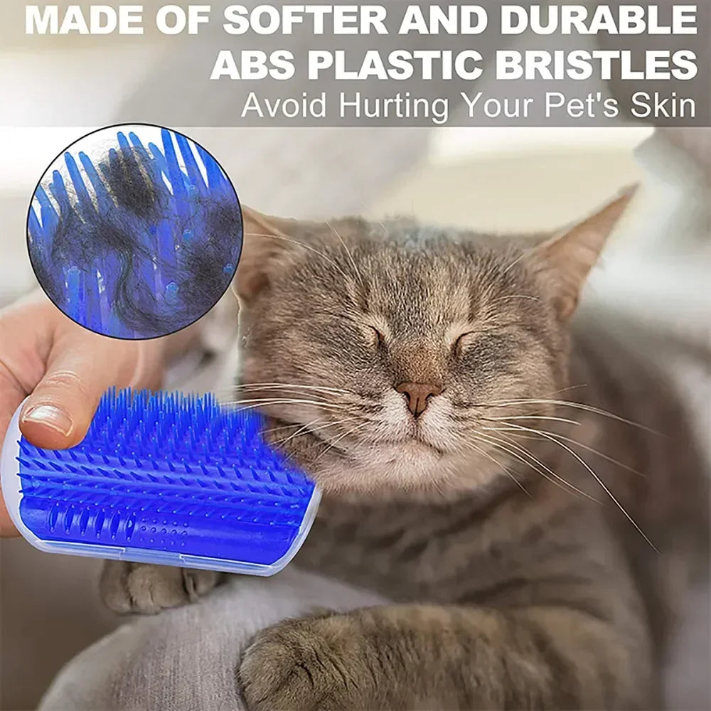 Cat Corner Scratcher Massage Comb With Catnip For Grooming and Deshedding