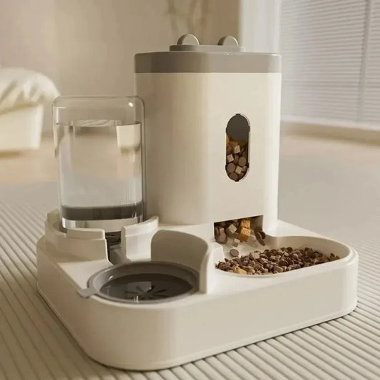 Automatic Pet Feeder With Water Fountain For Dogs And Cats