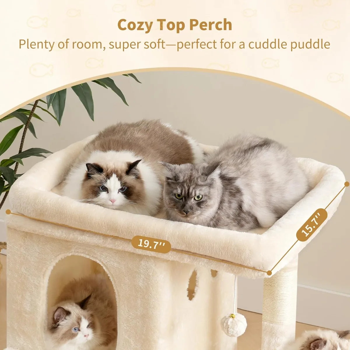 Nbvcx Two Tier Sisal Cat Tower With Perch And Basket