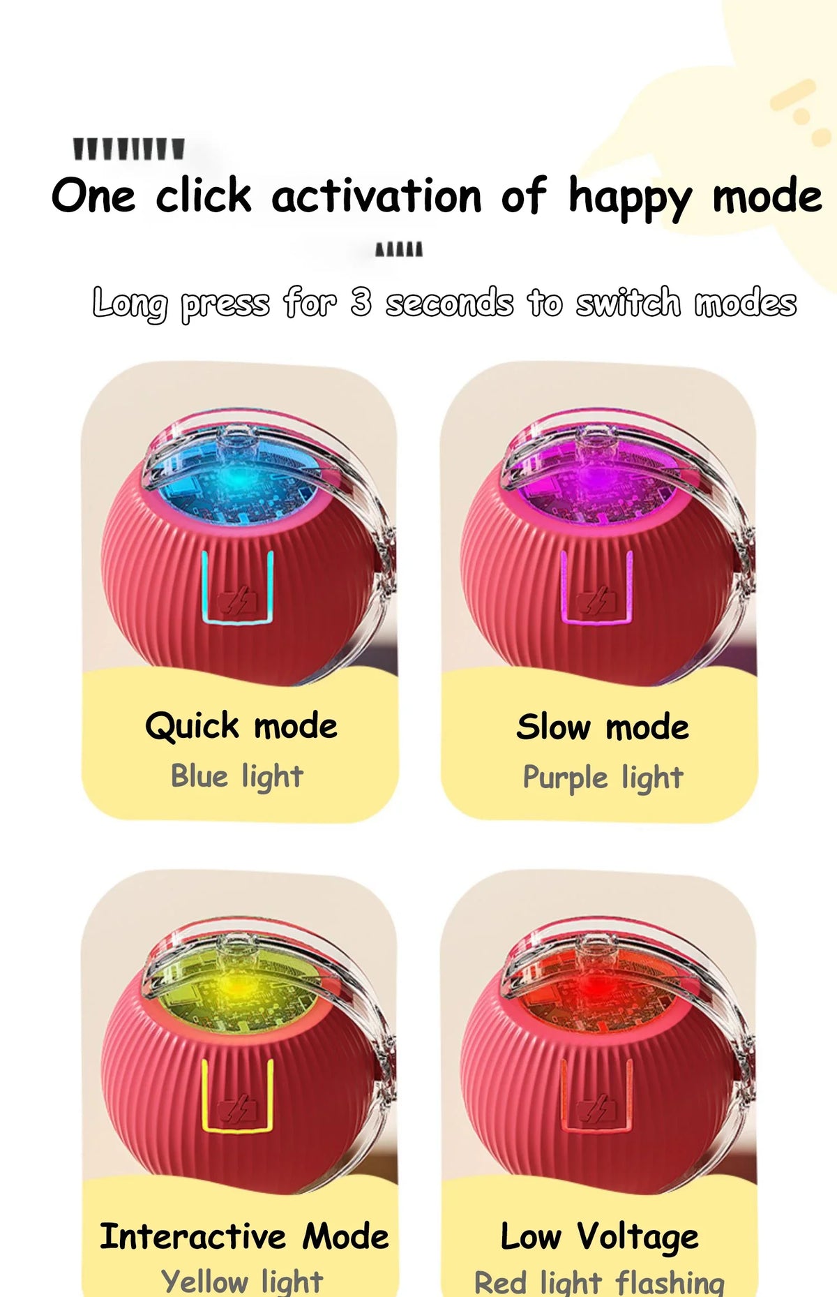 Automatic Rechargeable Rolling Ball Interactive Cat Toy