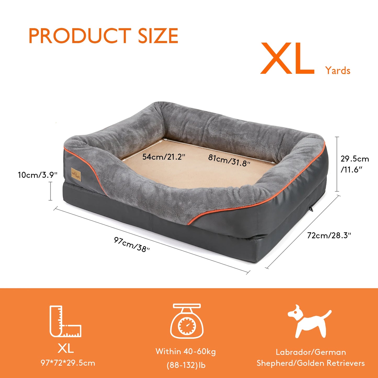 BINGOPAW Dog Bed Removable Washable Cover Anti Allergy Fleece Waterproof