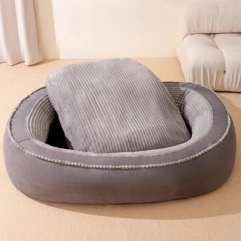Pet Bed Donut Round Dog Kennel Soft Washable Cushion Bed