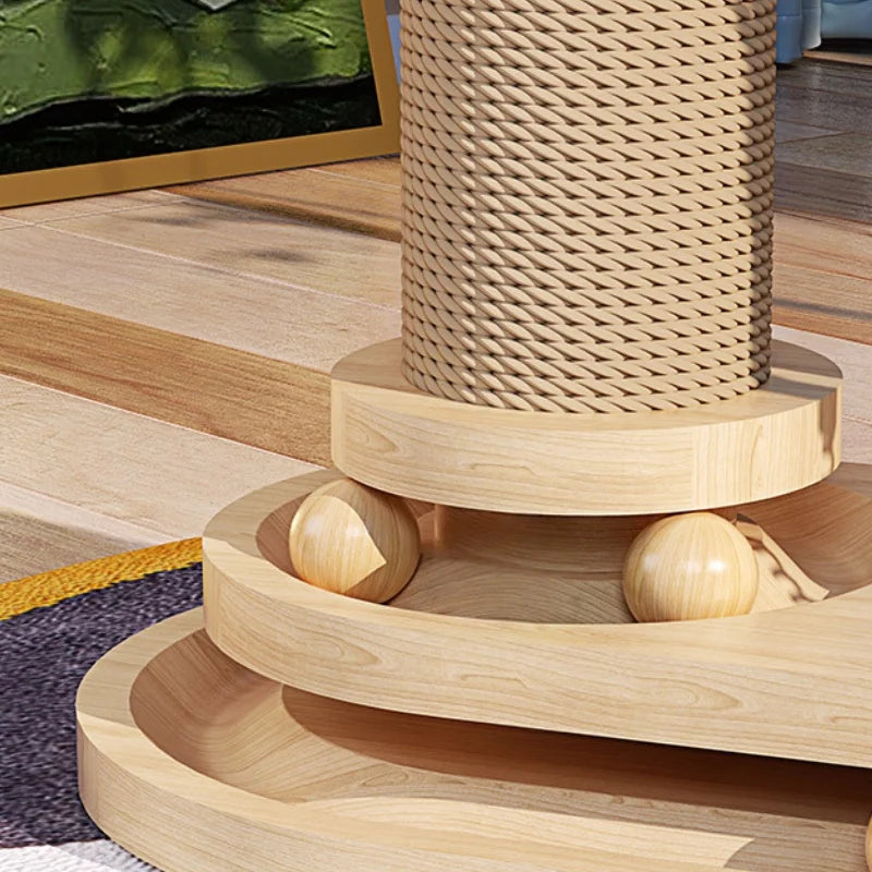 Czbnxyx Three-Tier Interactive Cat Scratching Post Tower With Jute Ball Track