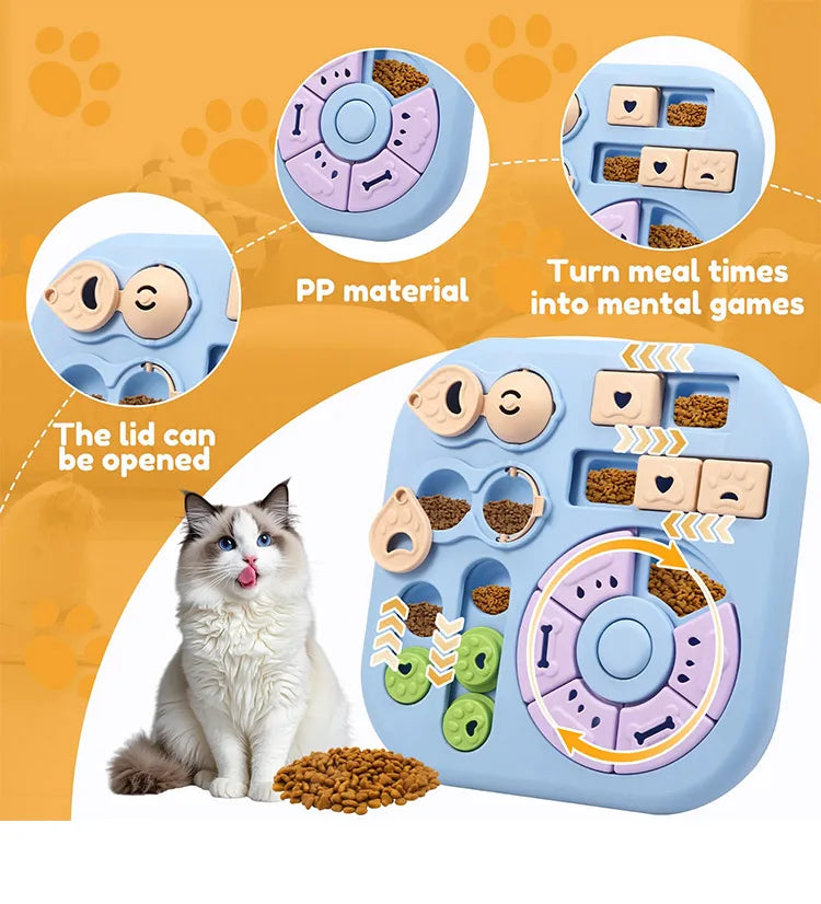 Rotating Dog Puzzle Toy With Treat Dispenser And Slow Feeder