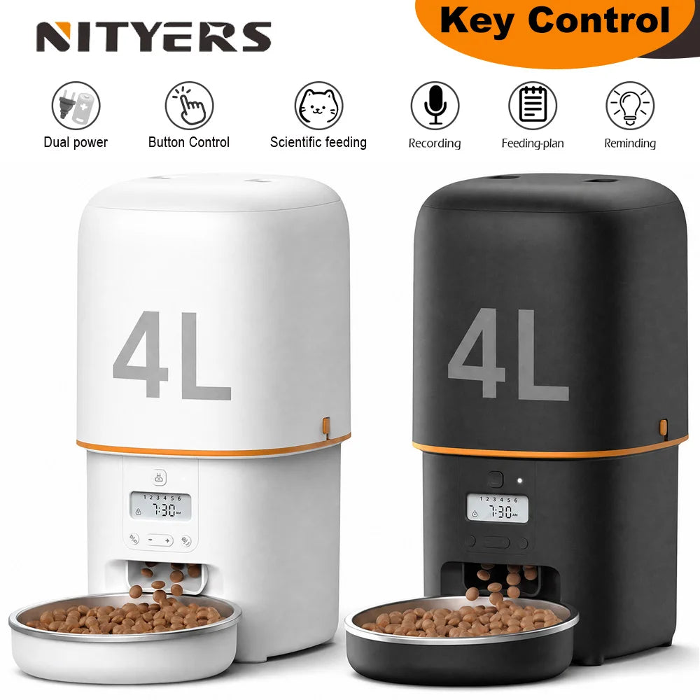 Nityers Automatic Cat Feeder With Key Control And Voice Recorder