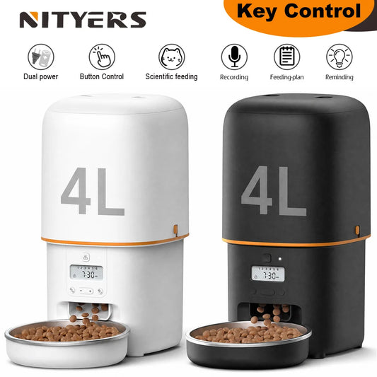 Nityers Automatic Cat Feeder With Key Control And Voice Recorder