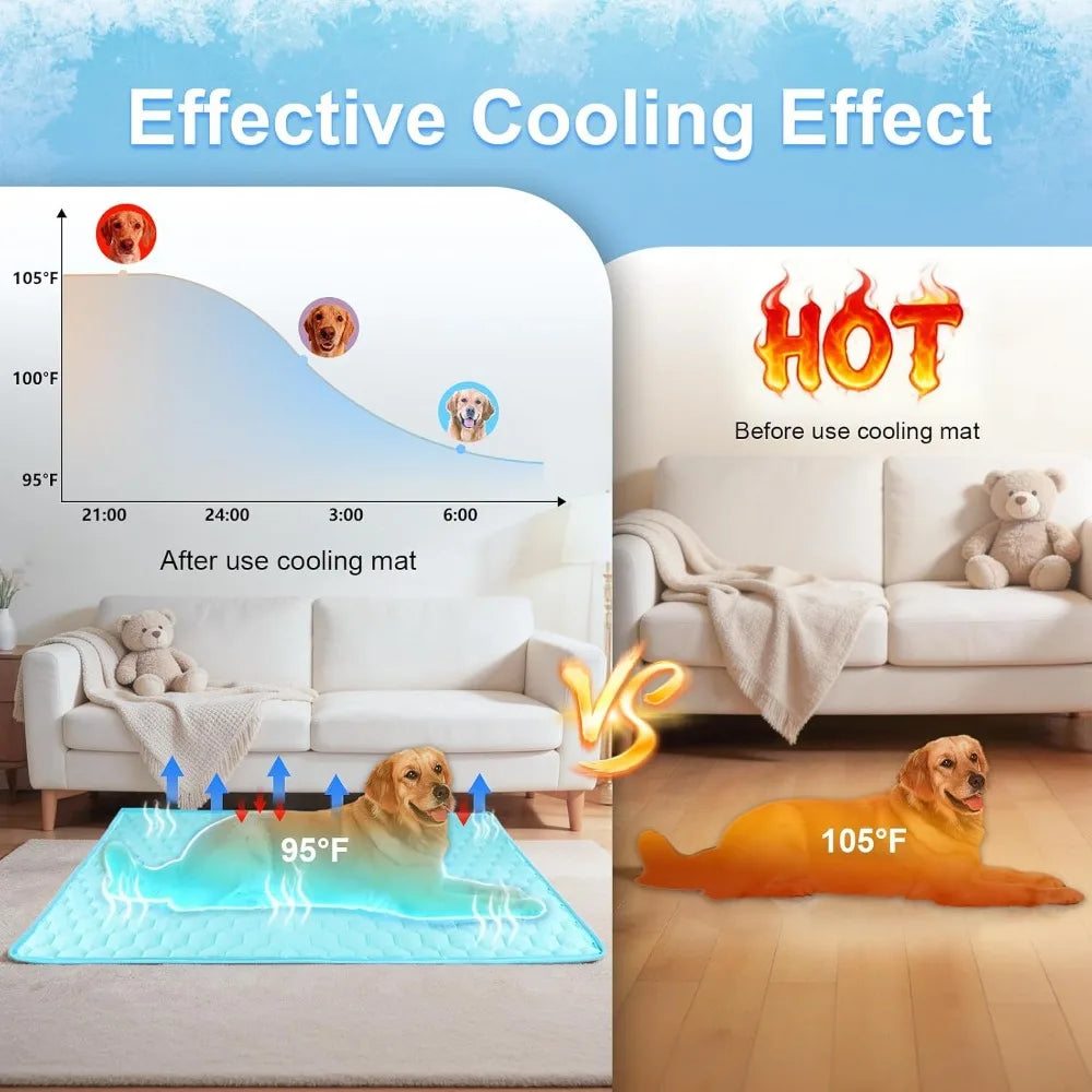 Waterproof Reversible Dog Cooling Mat Ice Silk For Sofa Bed