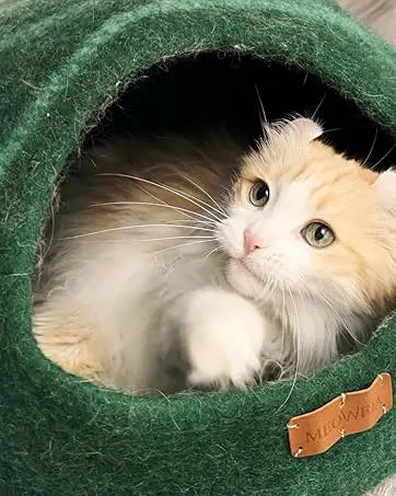 Cat Cave Premium Felt Cat Bed Indoor Cats Merino Wool