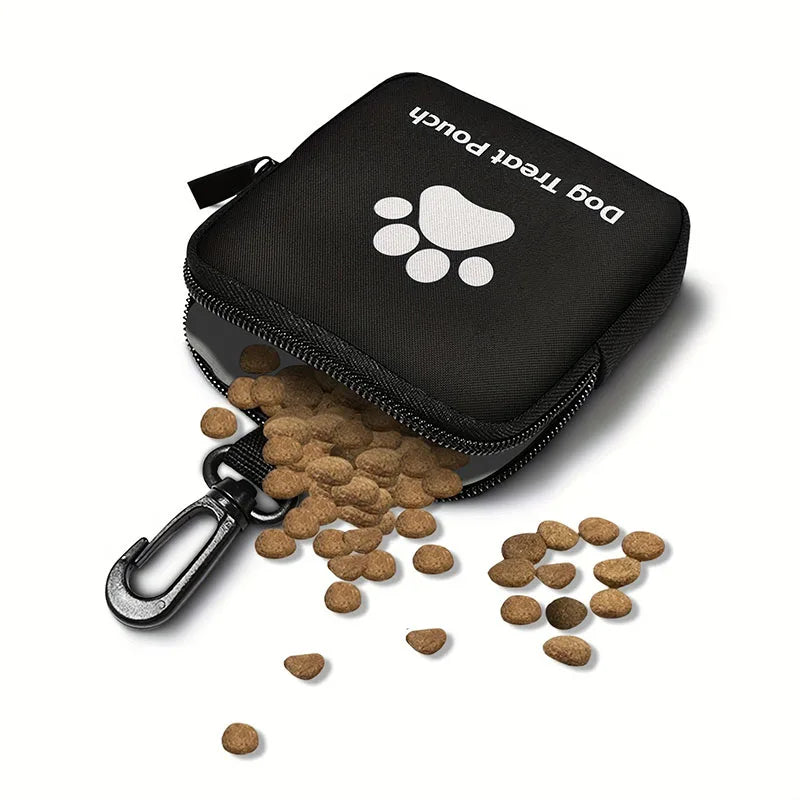 Portable Dog Treat Bag With Zippered Pocket For Outdoor Training