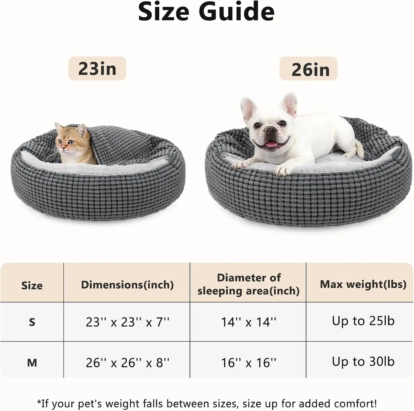 Soft Plush Donut Hooded Dog Bed With Attached Blanket