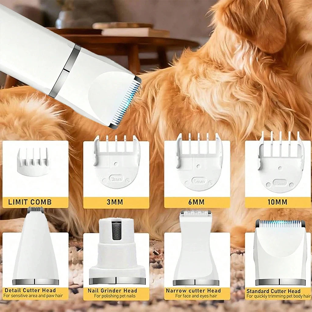 SHUYU 4-In-1 Pet Hair Clipper For Dogs Cats Pro Grooming