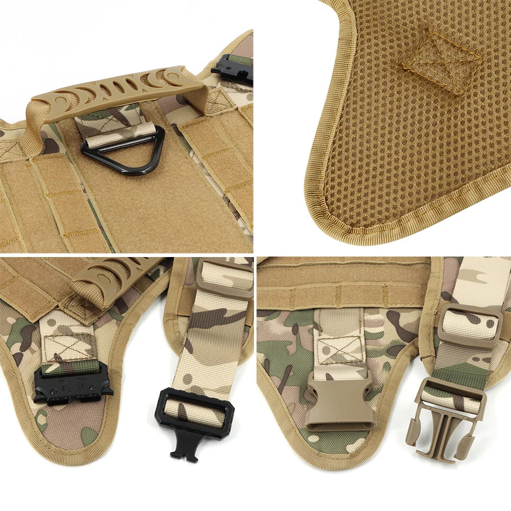 Tactical Dog Harness Leash Set For Large Malinois No Pull