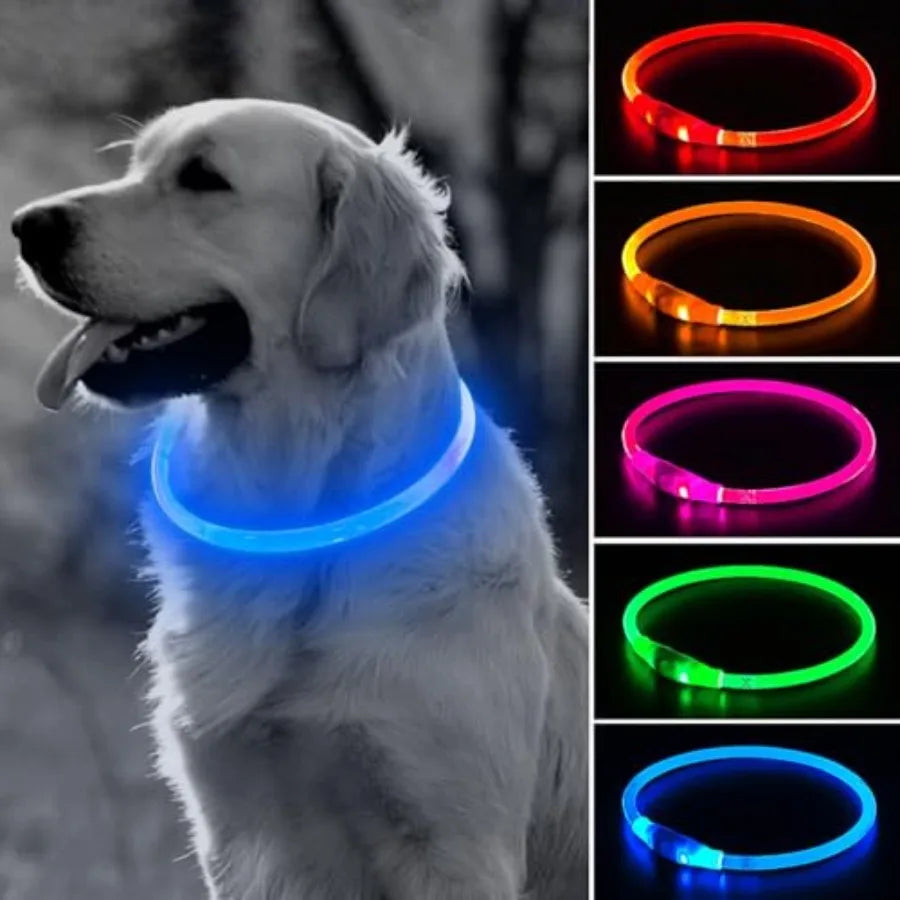 Light Up Dog Collar LED Glow TPU Rechargeable Pet Collar