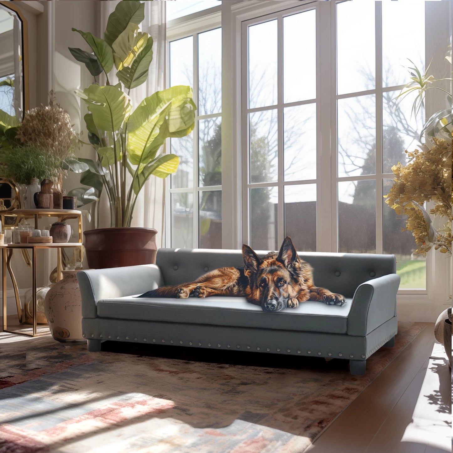 BINGOPAW Rectangle Elevated Dog Bed Durable Sofa