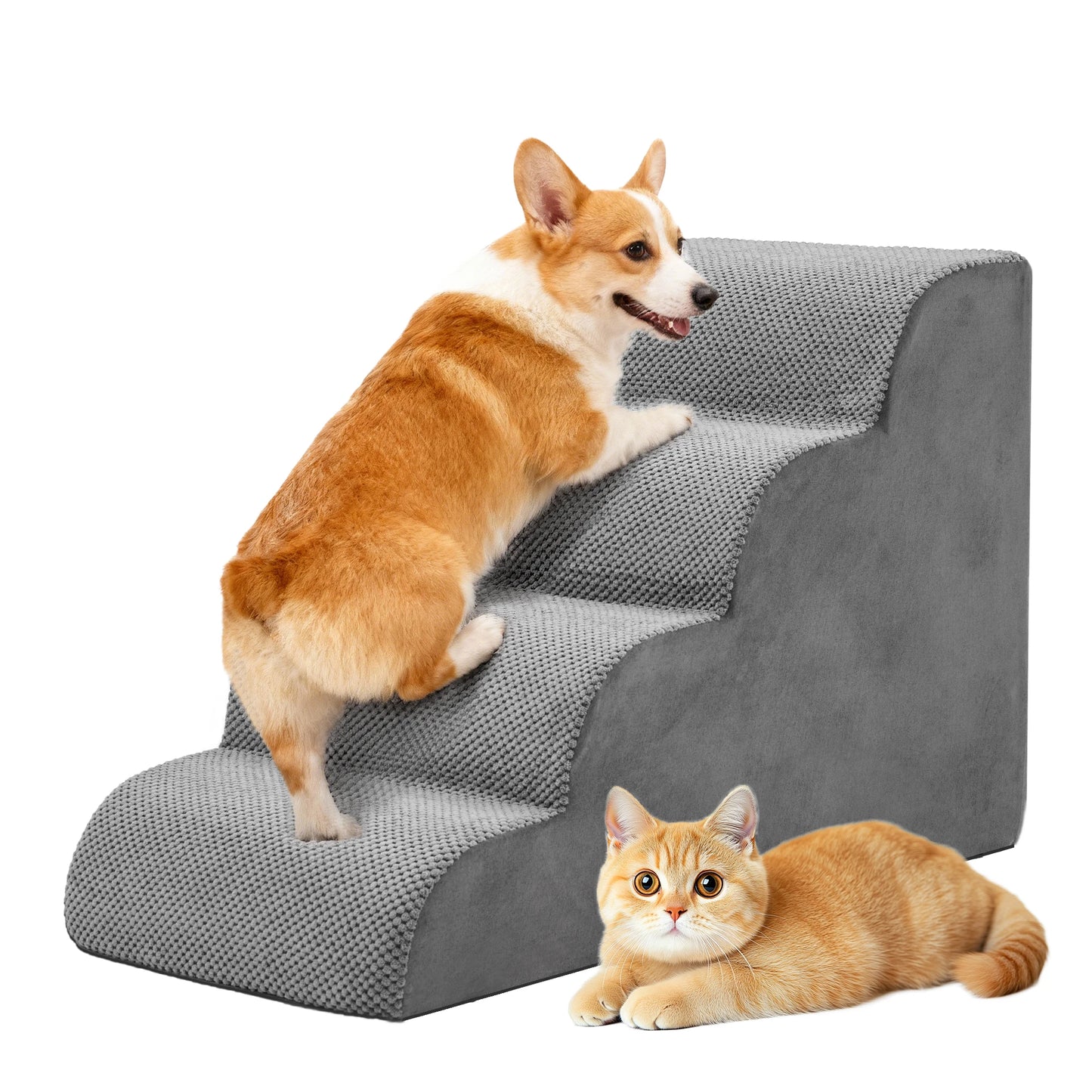 High Density Foam Dog Stairs Three To Five Steps Curved Indoor Ramp