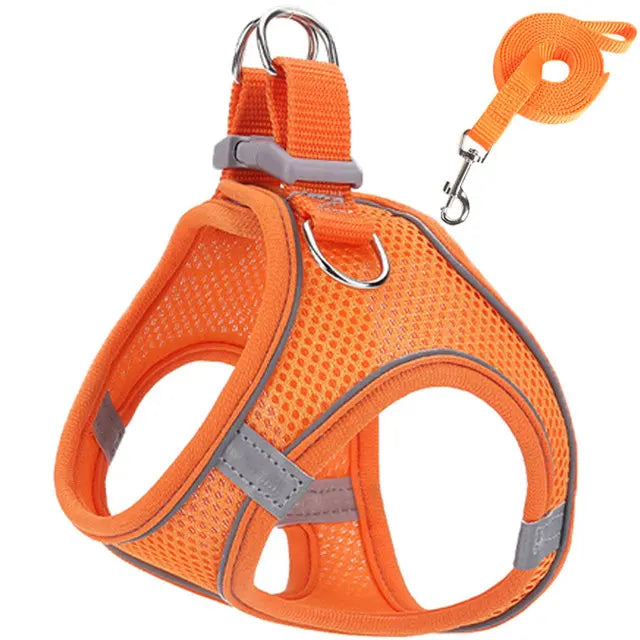 Reflective Cat Harness And Leash Set Adjustable For Cats