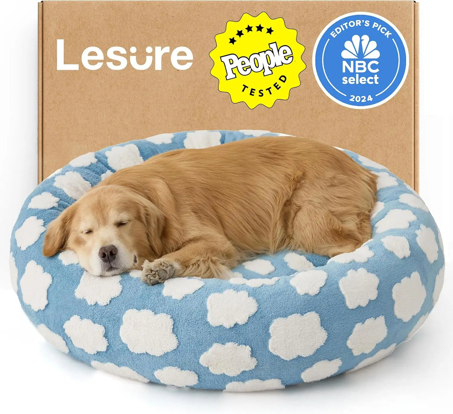 Donut Cat Bed Indoor Calming Plush With Anti Slip Bottom